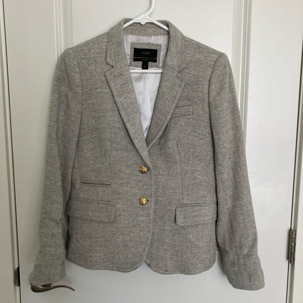 J. Crew: Schoolboy Wool Blazer - Gray - Size 4